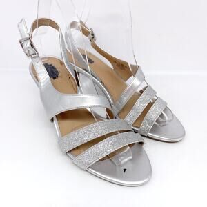 Naturalizer Women's Taimi Heeled Dress Sandals Silver Size 6.5M